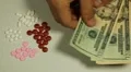 American Dollar USD, Counting Drugs and Money, Health Care, Colorful Pills HD Footage