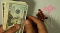 American Dollar USD, Counting Drugs and Money, Health Care, Colorful Pills HD Footage