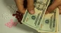 American Dollar USD, Counting Drugs and Money, Health Care, Colorful Pills HD Footage