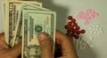 American Dollar USD, Counting Drugs and Money, Health Care, Colorful Pills HD Footage