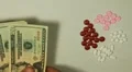American Dollar USD, Counting Drugs and Money, Health Care, Colorful Pills HD Footage