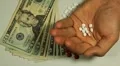 American Dollar USD, Counting Drugs and Money, Health Care, Colorful Pills HD Footage