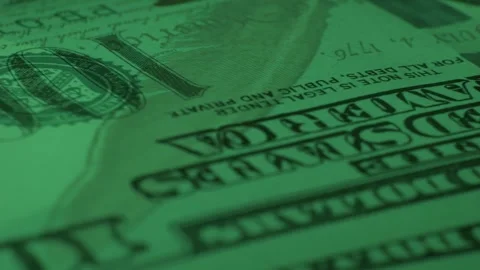 American dollars close up macro on a rotating table Stock Footage 306066695