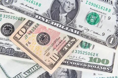 American dollars of a different equivalent Stock Photos