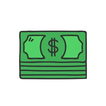 American dollars glyph icon isolated on white. EPS10 Stock Illustration