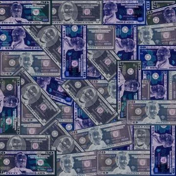 American dollars inverted colour Illustrazione stock