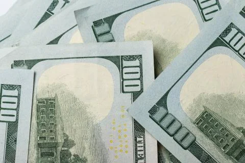 American dollars. A stack of hundred dollar bills. Close up 스톡 사진