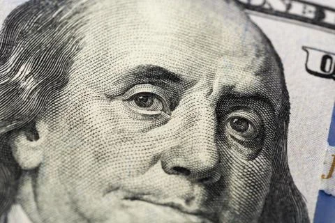 American dollars. A stack of hundred dollar bills. Close up Foto stock