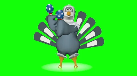 American eagle dances with maracas - 3d looping animation green screen. Stock Footage 68792993