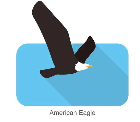 American eagle flying flat icon vector illustration Stock Illustration