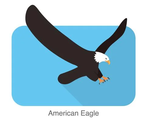 American eagle flying flat icon vector illustration Stock Illustration