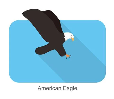 American eagle flying flat icon vector illustration Illustrazione stock