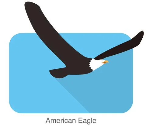 American eagle flying flat icon vector illustration Stock Illustration