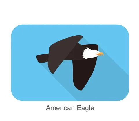 American eagle flying flat icon vector illustration Ilustração Stock