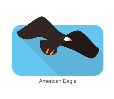 American eagle flying flat icon vector illustration Stock Illustration