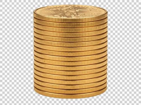 American eagle gold coins stack illustrates high value assets and private w.. Stock Photos