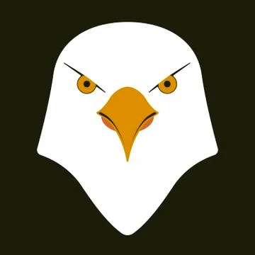 American eagle head icon in flat style. Isolated. Stock Illustration