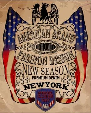 American Eagle Linework Vector Stock Illustration