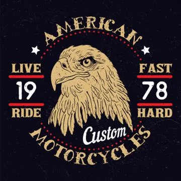 American Eagle Motorcycle Emblem. イラスト素材