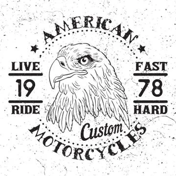 American Eagle Motorcycle Emblem. イラスト素材