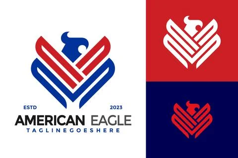 American Eagle Wing logo design vector symbol icon illustration Stock Illustration