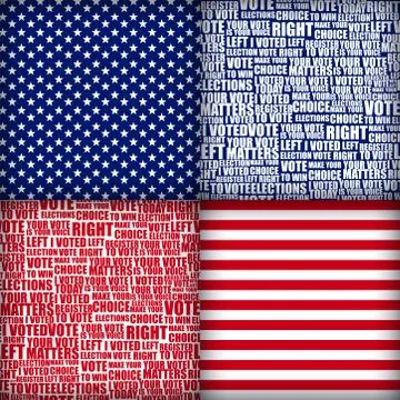 American elections vote seamless patterns set. collection of patterns with Stock Illustration