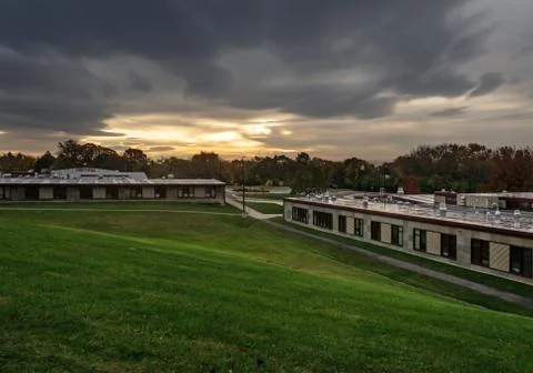 American elementary school grounds Stock Photos