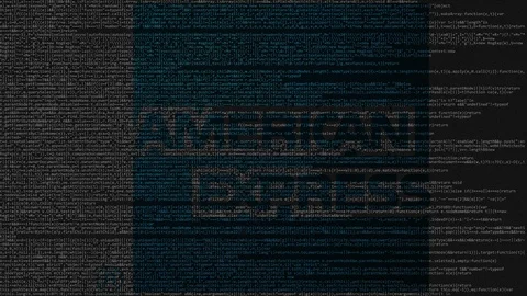 American Express logo made of source code on computer screen. Editorial loopable Stock Footage 92020134