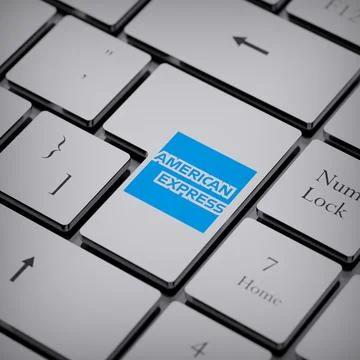 American Express logo notebook keycap 3d illustration stock market editorial Stock Photos