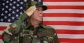 American Fighter Soldier Take Right Position Salute Flag Waving Military Concept 4k or 4k+ Resolution