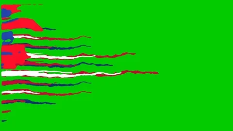 American flag 2D animation on key-able green screen Stock Footage 107435526