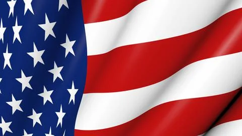 American flag 3D. Stock Illustration