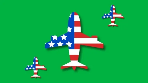 American Flag Airplanes Soaring High for National Aviation. Stock Footage 340124831