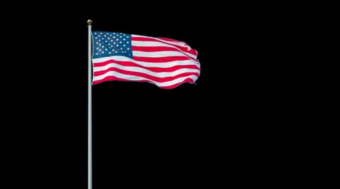 American Flag on Alpha Matte Stock Footage