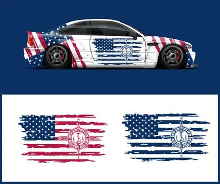 American Flag, American Eagle Attacks with Eagle Shirt and Eagle  Bird Flying Stock Illustration