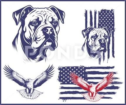 American Flag and Dog Lover and American Eagle face vector Graphic 247213997