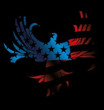 American flag and eagle vector art 스톡 일러스트