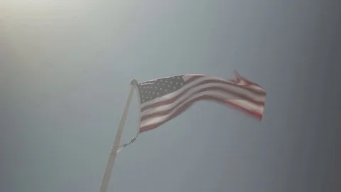 American flag and wind 스톡 동영상 96426164