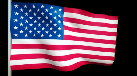 American flag animation blowing in the wind. 스톡 동영상 38042912