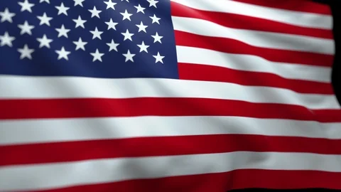 American Flag Background blowing in the wind Seamless Looping with Luma Matte Stock Footage 93258467