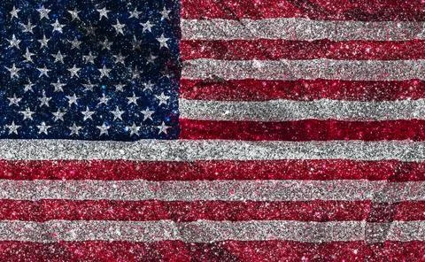 American flag background with a glittery effect Foto stock