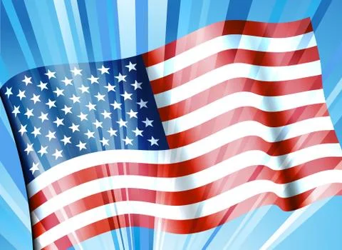 American Flag Background Stock Illustration