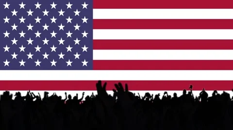 American flag background with people Stock Footage 62859215