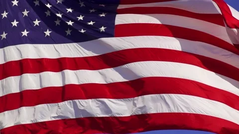 American Flag Background Slow Motion Vídeo Stock 166959436