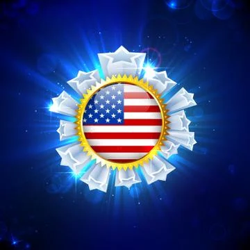 American Flag Badge Stock Illustration
