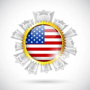 American Flag Badge Stock Illustration