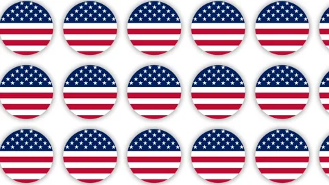 American Flag Badges Seamless Pattern Background for Patriot Day Celebration. 스톡 동영상 342608868