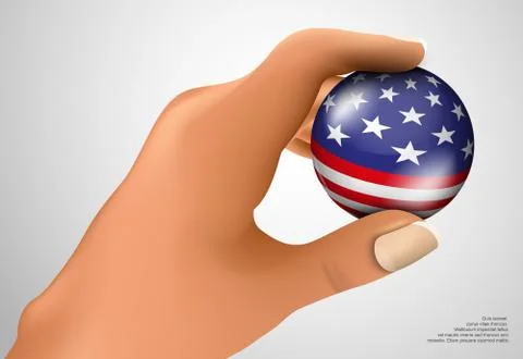 American flag with the ball Stock Illustration