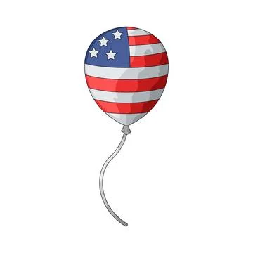 American flag balloon illustration Stock Illustration
