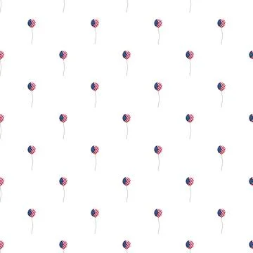 American flag balloons repeating pattern celebrating patriotism Stock Illustration